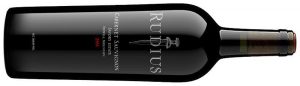 alt="Rudius 2016 Savory Estate Cabernet Sauvignon bottle side view"