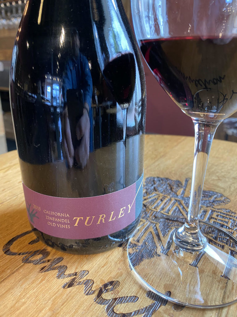 alt="Turley Old Vins Zinfandel California bottle and glass"