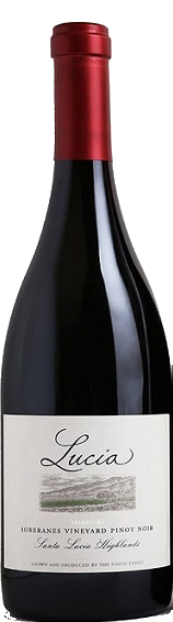 alt="Lucia 2018 Pinot Noir Soberanes Vineyard bottle"