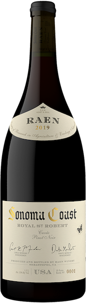 alt="Raen 2019 Royal St. Robert Pinot Noir bottle"