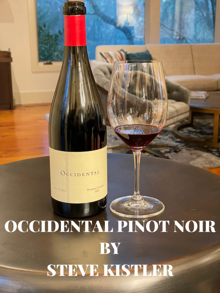 alt="Occidental Freestone-Occidental Pinot Noir bottle and glass"