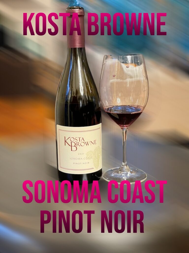 alt="Kosta Browne Sonoma Coast Pinot Noir bottle and glass AI"
