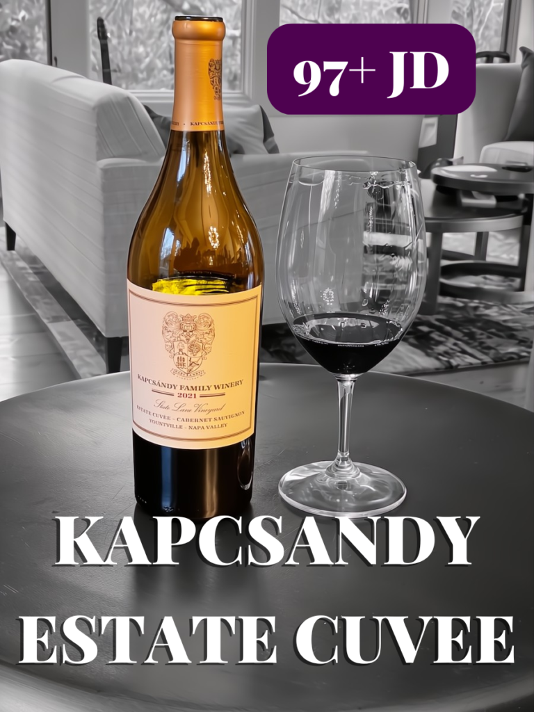 alt="Kapcsándy Estate Cuvée Cabernet Sauvignon bottle and glass with text"
