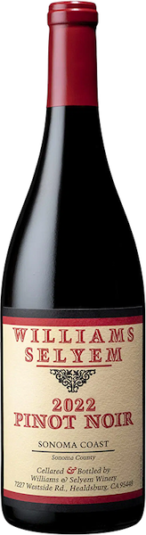 Williams Selyem Sonoma Coast Pinot Noir bottle