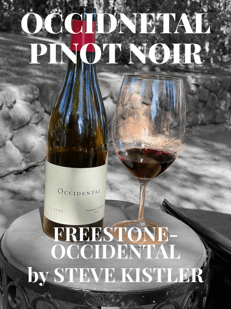 alt="Occidental Freestone-Occidental Pinot Noir bottle and glass with text"