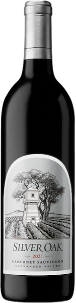 alt="Silver Oak Alexander Valley 2021 Cabernet Sauvignon bottle"