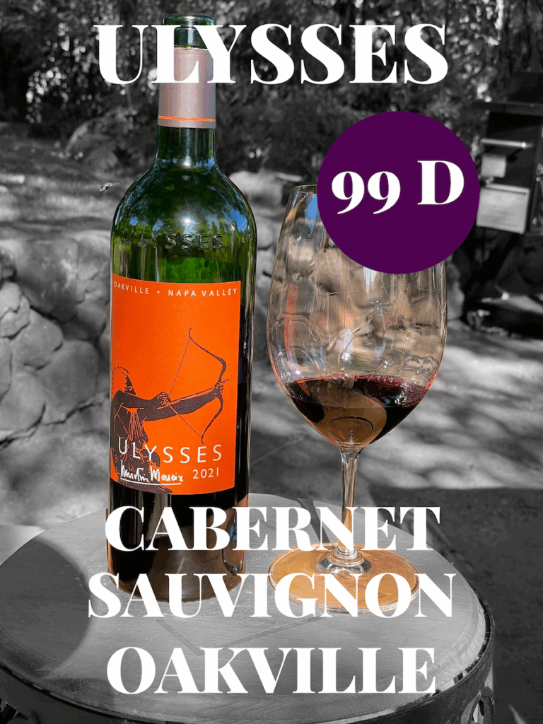 alt="Ulysses Oakville Cabernet Sauvignon bottle and glass and text"