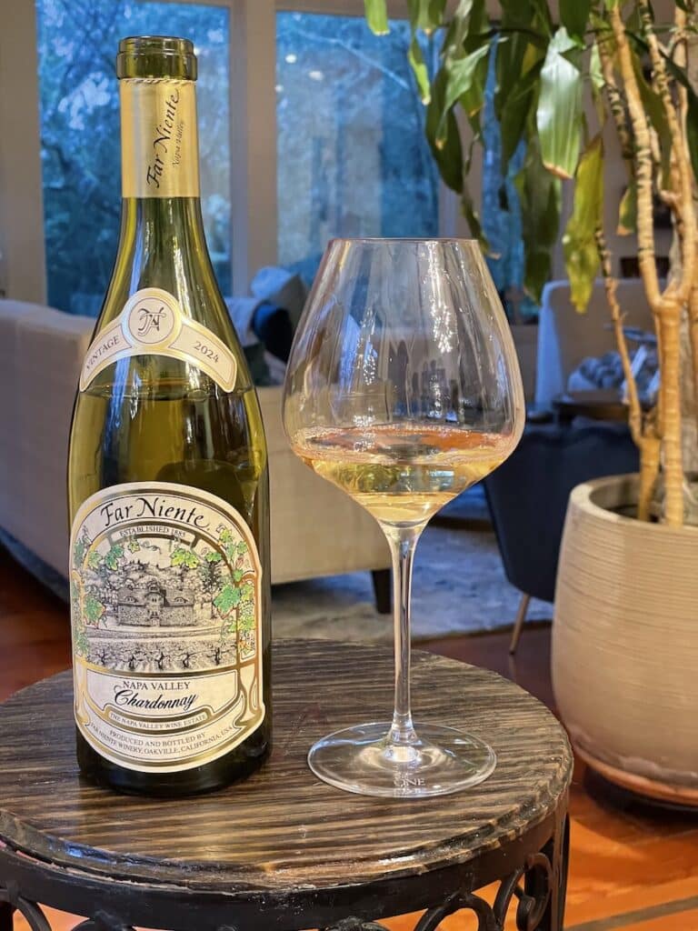 Far Niente Napa Valley Chardonnay bottle and glass