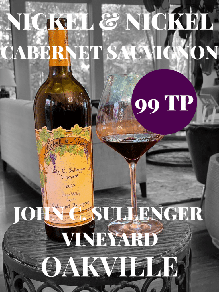 Nickel & Nickel John C. Sullenger Vineyard Cabernet Sauvignon bottle and glass with text